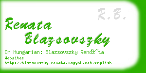 renata blazsovszky business card